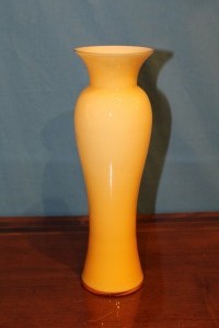 Vaso in vetro giallo murano anni '80                       