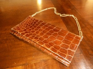 Pochette anni '60 in coccodrillo                    